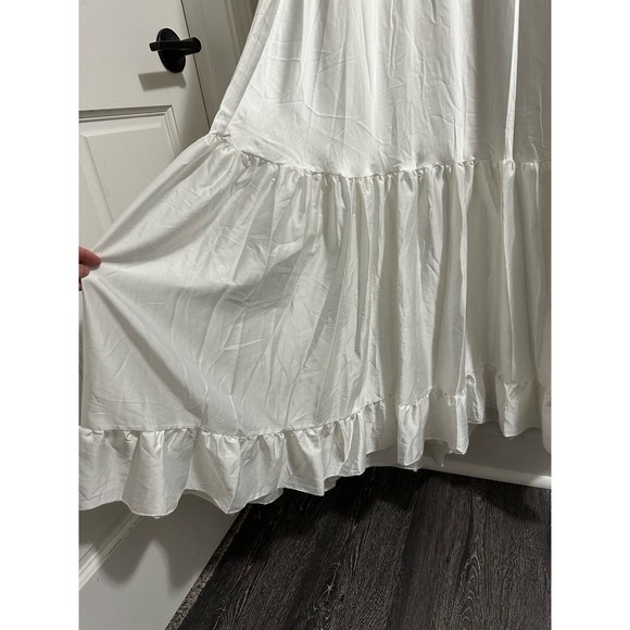 🔥FLASH SALE🔥 Ieena by Mac Duggal SCOOP NECK SATIN GOWN White - Picture 6 of 12